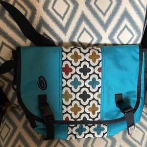 Timbuk2 Teal and Patterned Messenger Bag